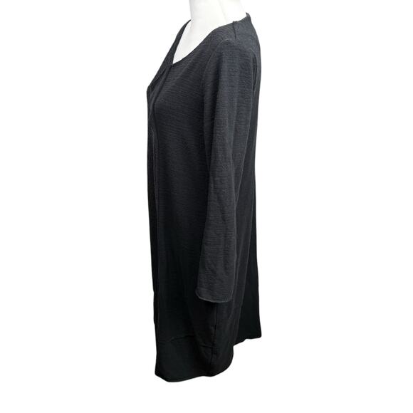 LUUKAA Black Textured Knit Pull Over Long‎ Sleeve Midi Dress Women's US Size 10 - Picture 4 of 9